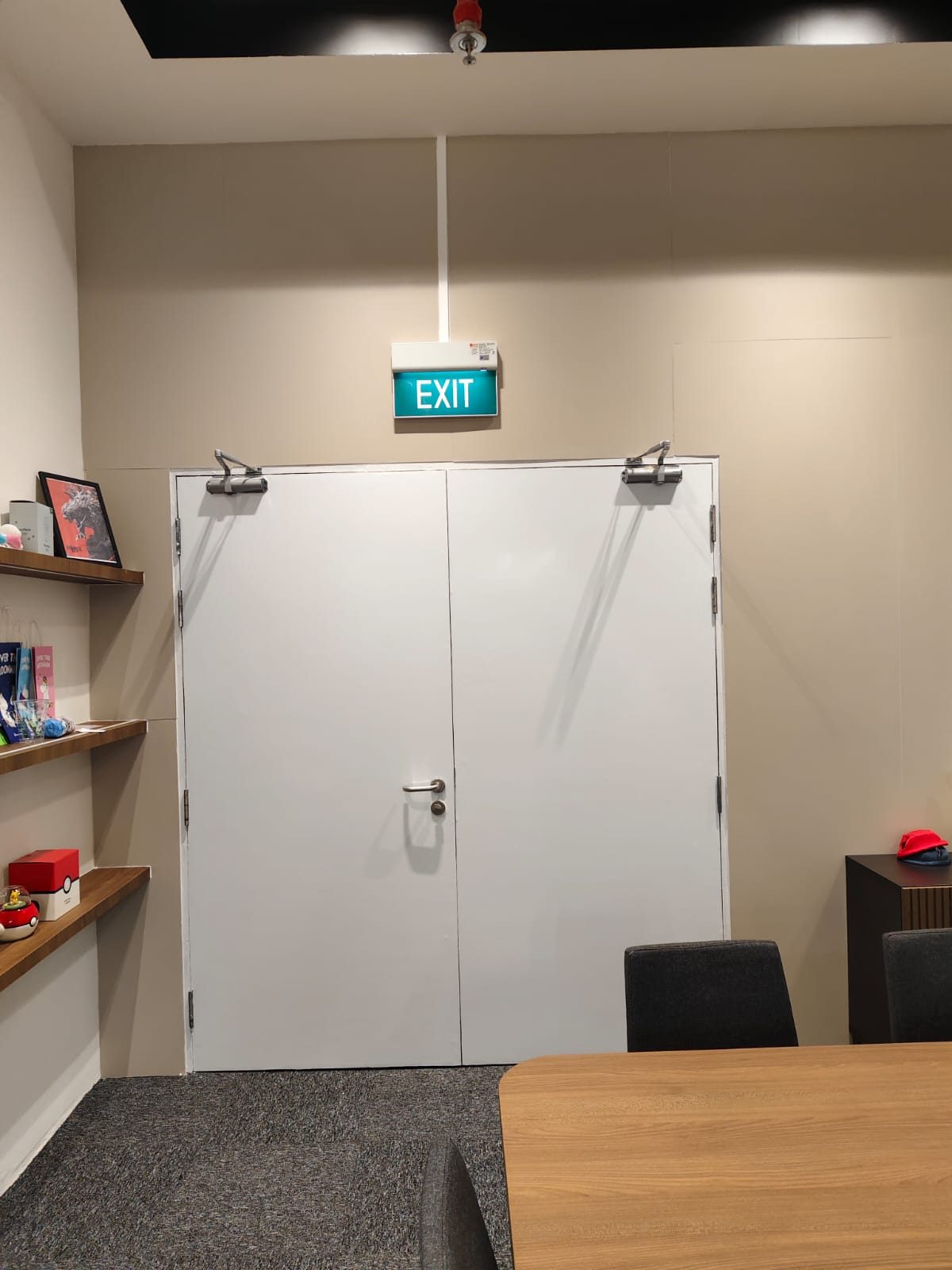 Industrial building office door transformed with magnetic whiteboard film, Oxley Bizhub