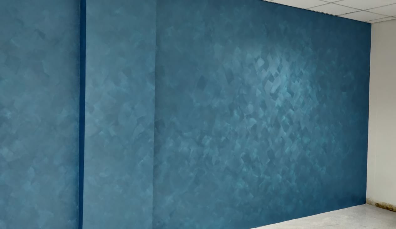 Blue Murobond Aquaglaze feature wall, Shell Singapore