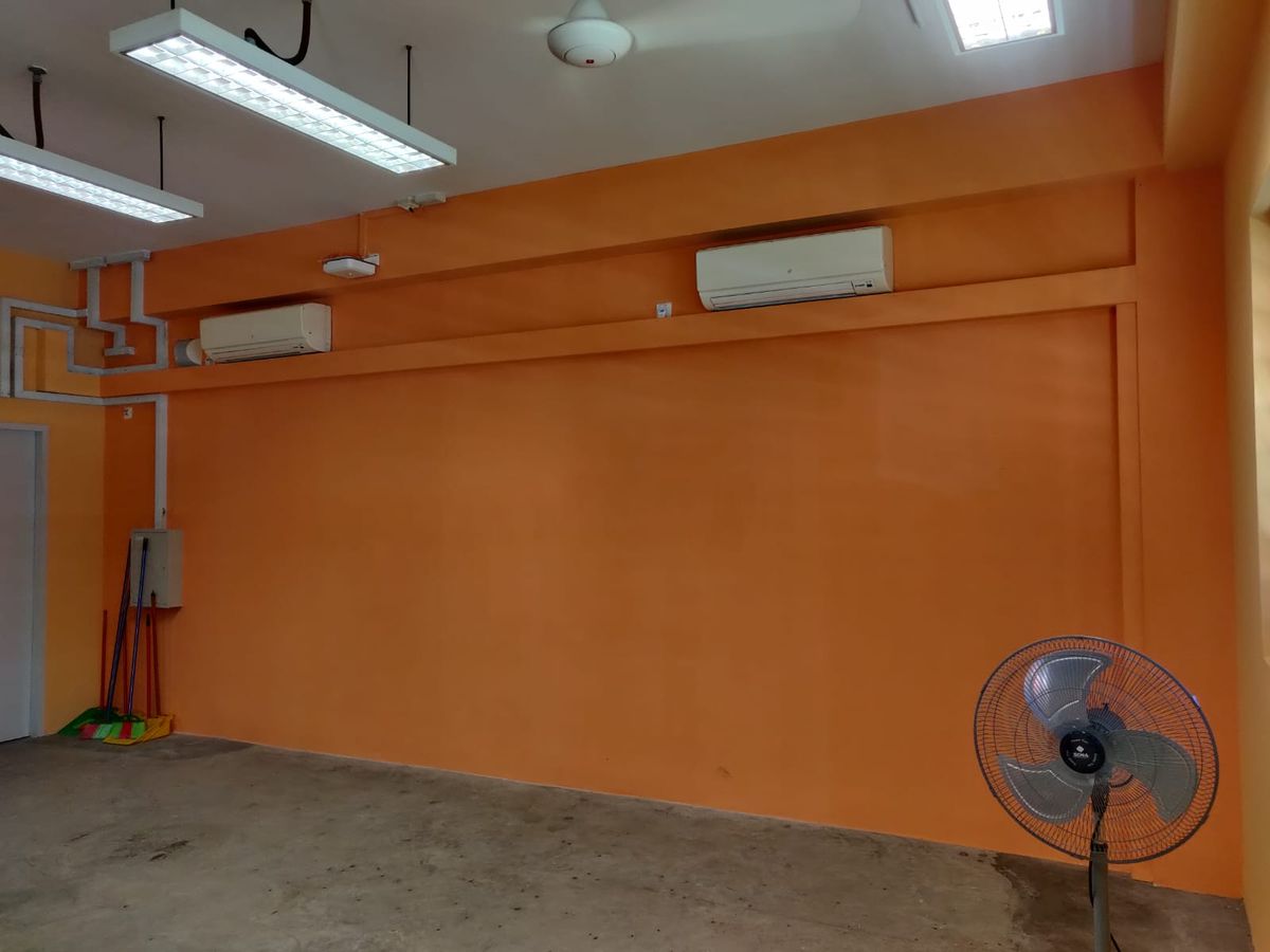 Classroom wall before upgrade