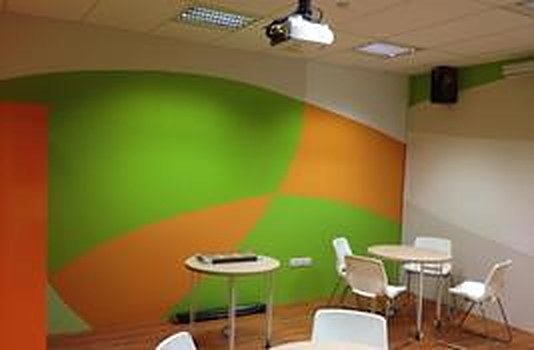 Colourful pantry wall with clear ZETA Whiteboard Paint